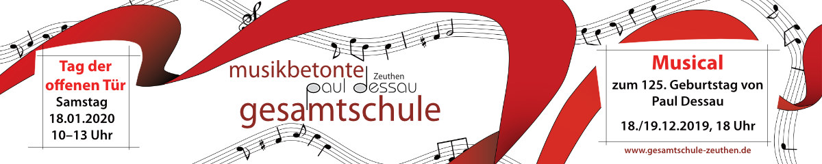 Banner 125 Jahre Musikbetonte Gesamtschule Paul Dessau Zeuthen
